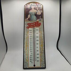 Nostalgic Drink Pepsi-Cola Wooden Thermometer Sign 23x7 WORKS!‎
